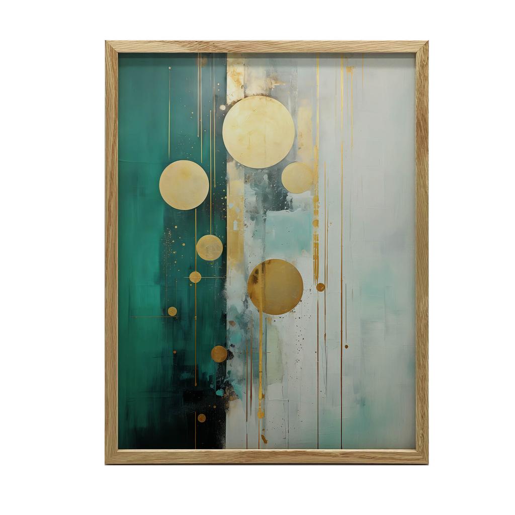 Composition In Green Tones Composition In Green Tones, 30X40 Cm, Black Aluminum Frame, 230 Gsm Matte Paper