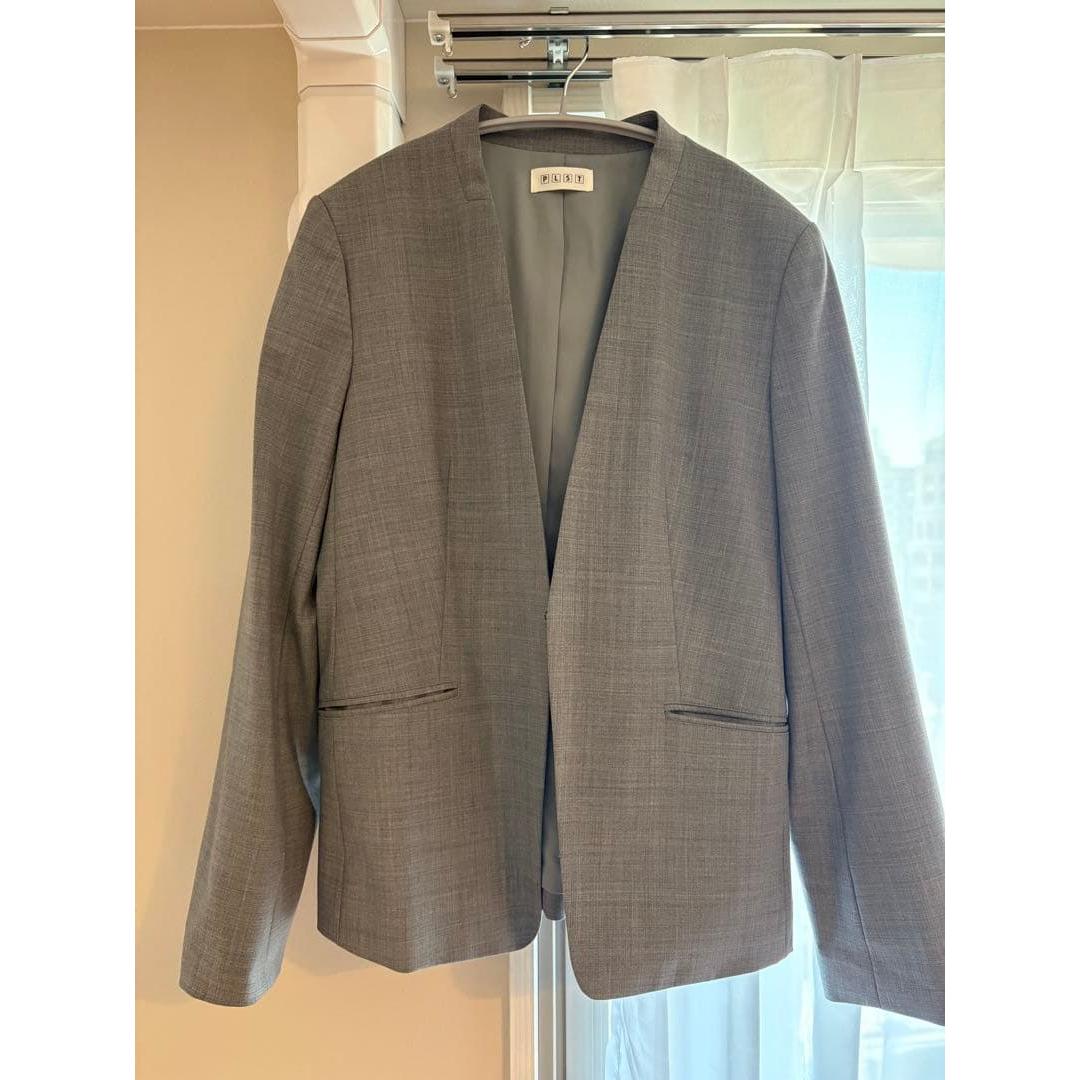 PLST Plaste Collarless Jacket Gray L