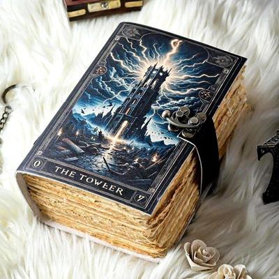 Journal  Gothic Grimoire Notebook  Handmade Occult Diary  Witchy Tarot Card Sketchbook  Dark Fantasy Spell Book Gift.