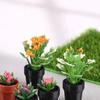 5Pcs 1:12 Dollhouse Miniature Simulation Plant Potted Model For Doll House Garden Home Ornaments Decor Kids Pretend Play Toys