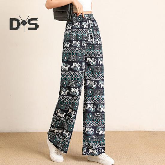 Breathable Casual Pants Full Length Popular Simple Wide Leg Long Trousers