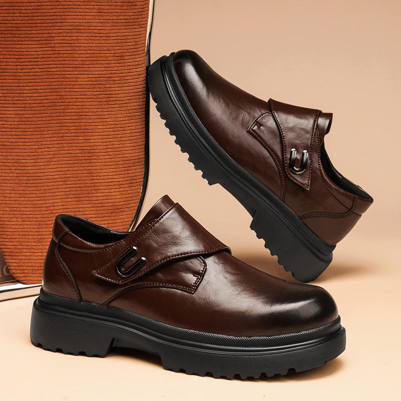 High Quality Cow Leather Platform Wedding Shoes for Men Designer Soft-soled Men Dress Shoes Autumn New Derby Shoes Male