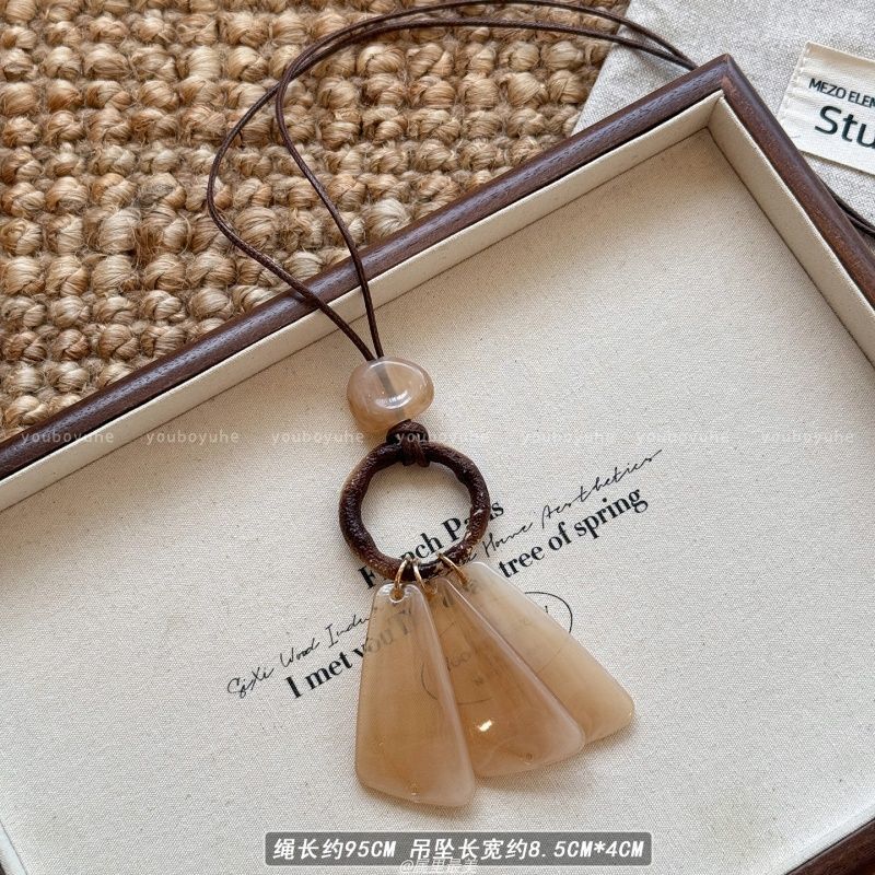 Chinese Aesthetics~ Retro smudged long necklace women's new sweater chain niche design accessories