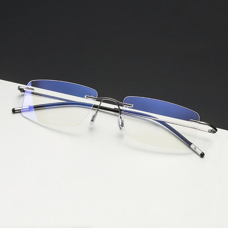 Man Rimless Reading Glasses Women Blue Light Blocking Read Glasses Hd Lenses Presbyopic Eyewear Frameless Presbyopia Eyeglasses