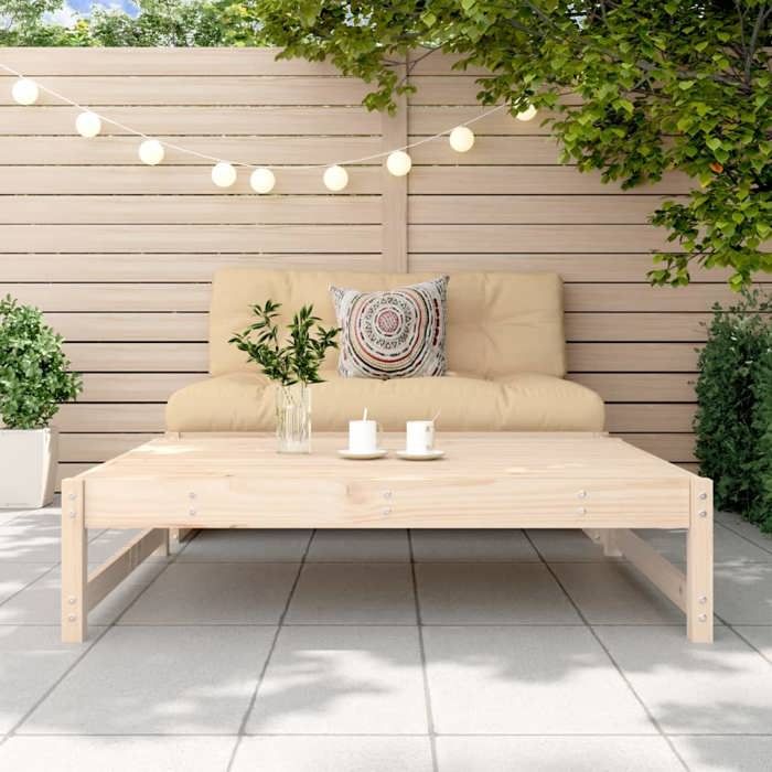 VidaXL Repose-pied de Jardin, Siège avec Cadre en Bois, Table Basse, Tabouret de Terrasse Patio Balcon Extérieur, Bois de 825709