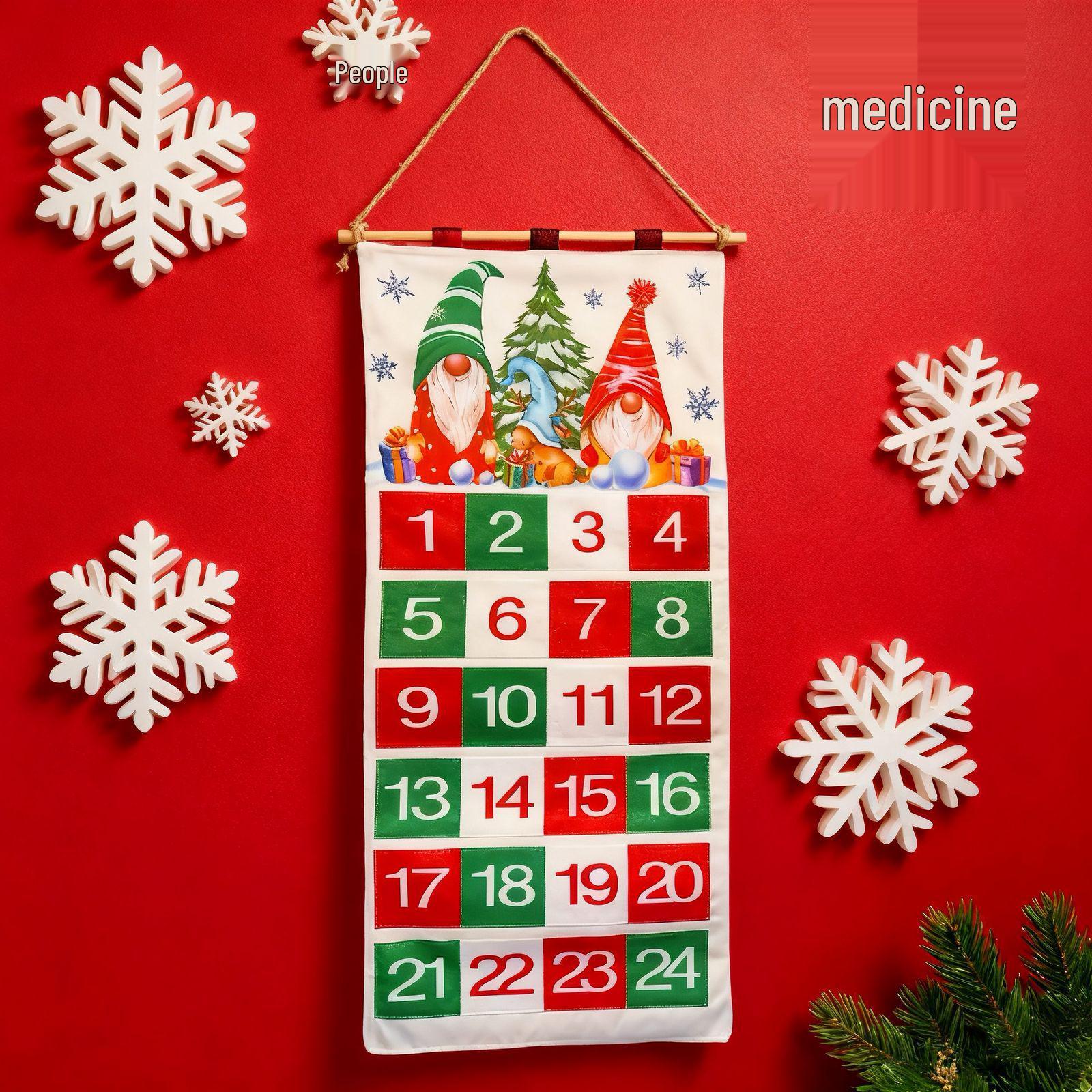 

Christmas Countdown Ornament with 24-Grid Calendar - Holiday Home & Venue Decoration