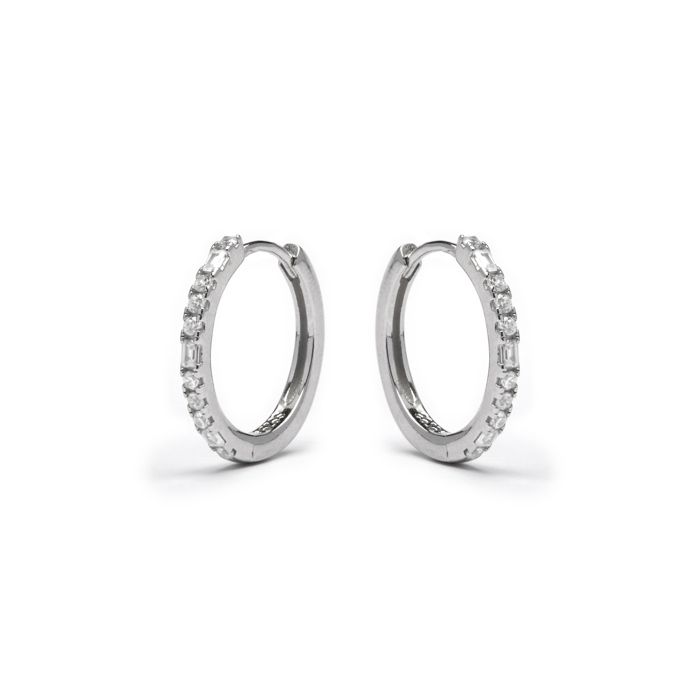 Boucles d'oreilles en argent 925 Luxenter avec zircon brillant finition en rhodié - Lujae