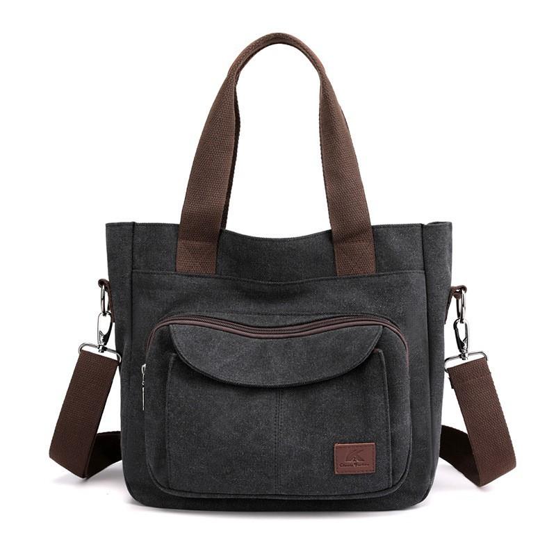 

Large-capacity Women s Bag Canvas Commuter Handbag All-matching Simple One-shoulder Cross-body чорний