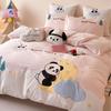 COMOLIVING Cartoon Panda 4-Piece Bedding Set