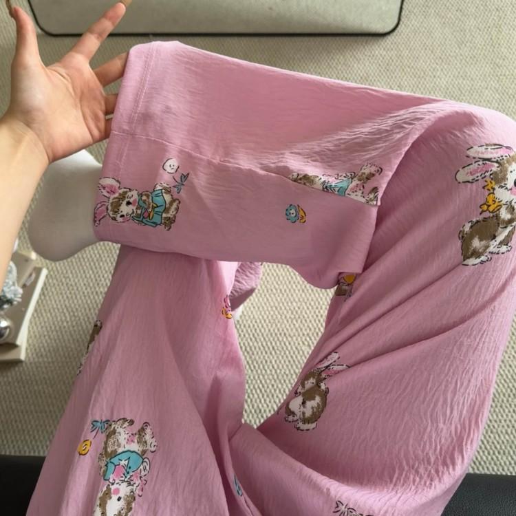 2026 New Style Lounge Pants for Women Loose Fit Wide Leg Casual Pajama Pants for Outdoor, Campus, Home