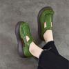 Johnature Retro Genuine Leather Roman Sandals Comfortable And Versatile Round Toe Thick Soled Women's Shoes
