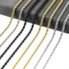 5 Colors Stainless Steel Twist Rope Chain Necklace for Women Men Black/Silver/Gold Color Plated Choker Metal Fashion Jewelry