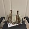 2025 Autumn New Solid Color Female Texture Retro Simple Women's Chain Commuter Portable Shoulder Underarm Tote Bag
