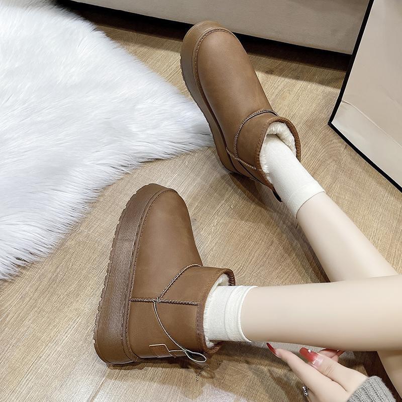 Fashion Luxury Winter Women's Boot Short Plush Warm Snow Boots Casual Shoes New Chelsea Ankle Boots Flat Platform Women's Boots