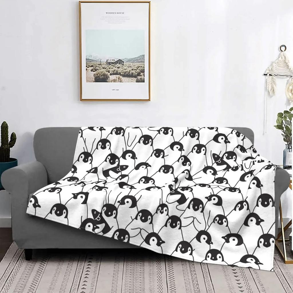 Penguin Flannel Throw Blankets Soft Lightweight Cozy Warm Gifts for Kids Boys Womens Girls Adults All Seasons Couch Bed Chair