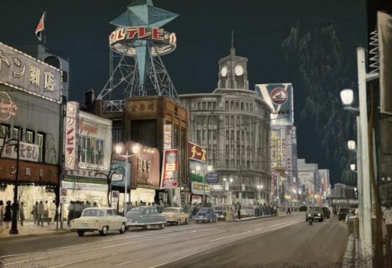 Tokyo Nostalgia Series Jigsaw Puzzle: Ginza 4-Chome Crossing At Night (1958) 300-Piece Jigsaw Puzzle, Dementia Prevention, Brain Training, Brain