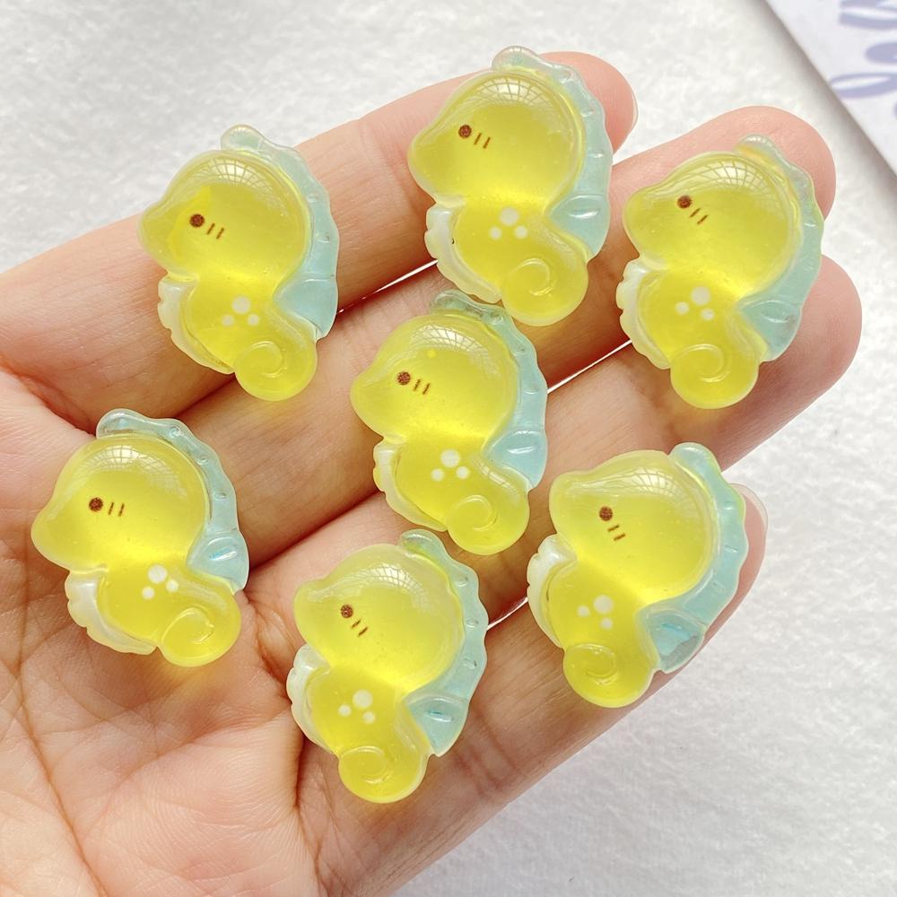 10Pcs Cute Resin Cartoon Shark, Whale, Sea Star Ocean Series Flat Back Cabochons Scrapbooking DIY Jewelry Craft Decoration