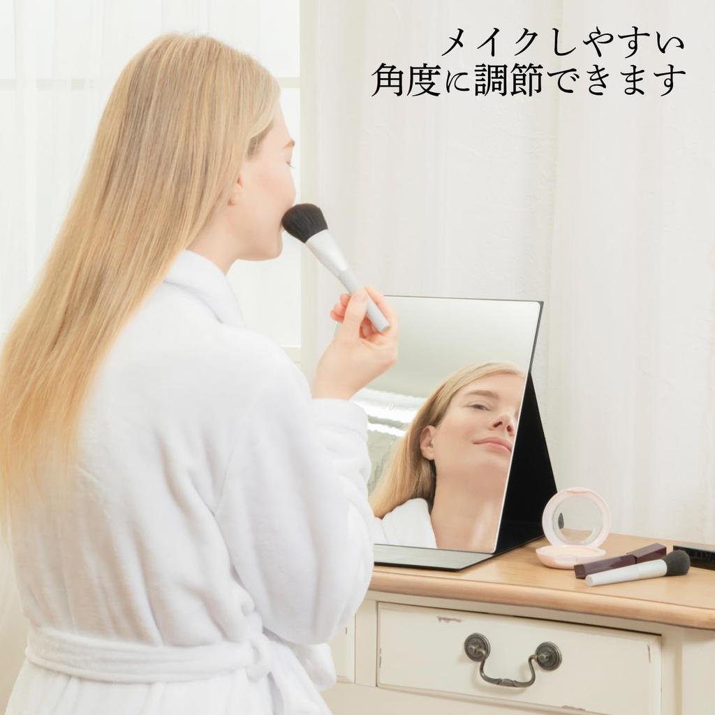 Horiuchi Mirror Industry's "Ikiiki Mirror" - Safe, Secure, and Unbreakable Mirror - Folding Mirror 3L Size - Makeup Mirror - Mother's Day, Respect for