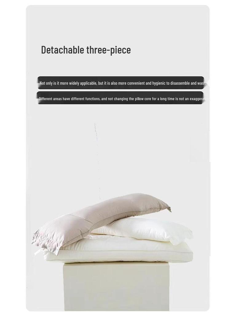 3-in-1 Detachable Double-Layer Cotton Neck Support Pillow