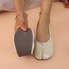 Damen Leder Zehentrenner Slipper, Flache Schuhe, Bequeme Schlupf Ärmel, Atmungsaktive Freizeitschuhe