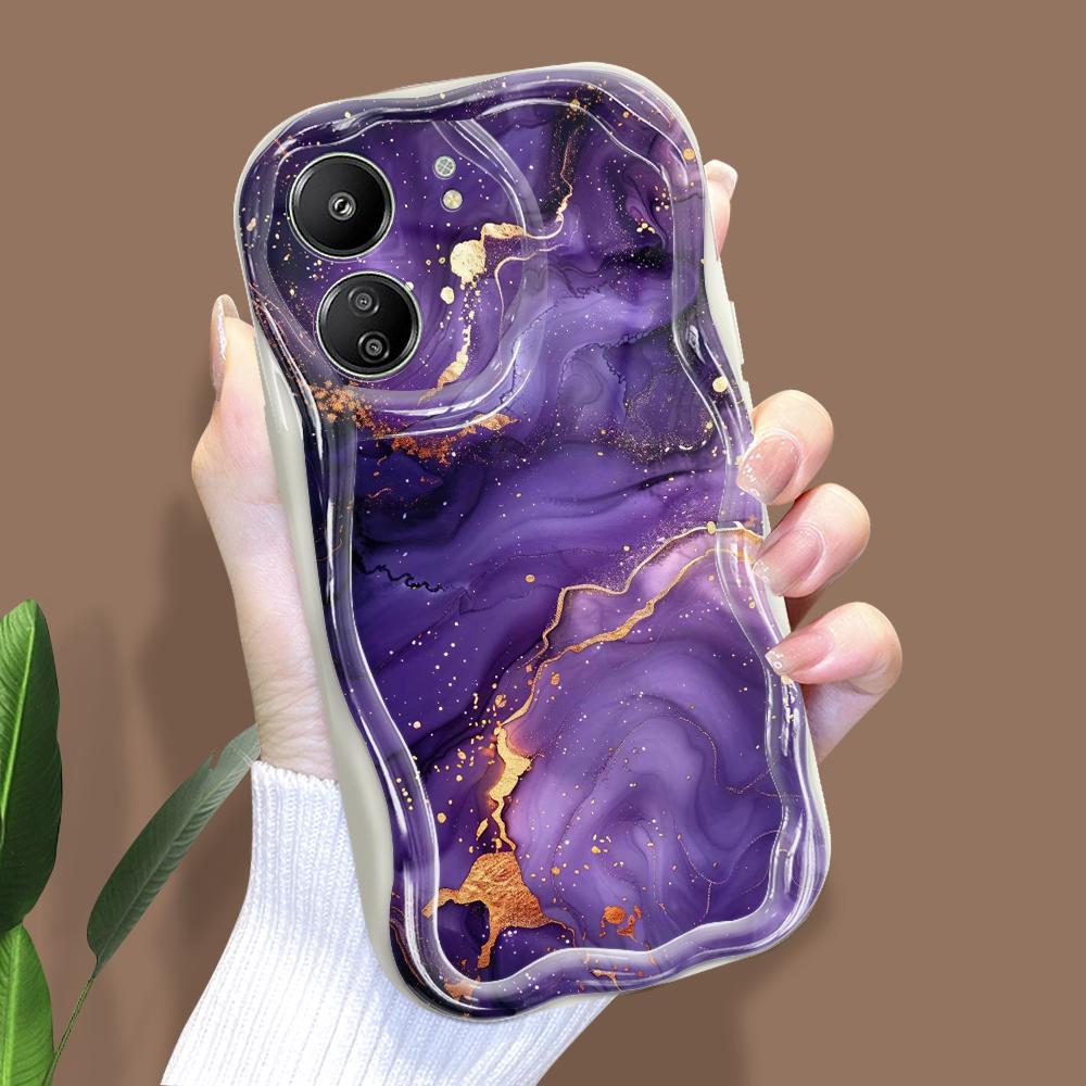 Cute Cartoon Pattern Cream Texture Casing Wavy Edge Soft Silicone Cover Phone Case for Xiaomi Redmi