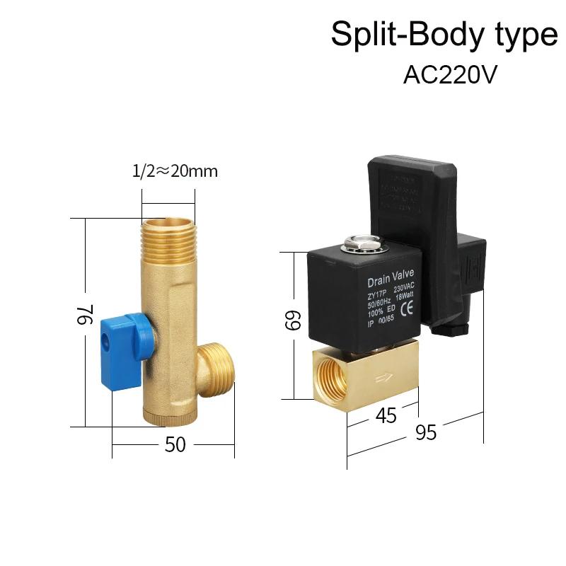 Air Compressor Electronic Drain Valve Automatic Switch OPT-A Split B with Gas Tank Timing Solenoid Water Valve Cold Drying