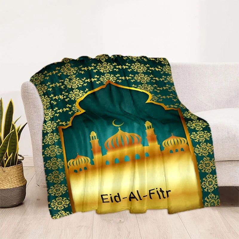 Müslüman Namaz HD Yumuşak Peluş Yatak Atma Karikatür Piknik Ince Battaniye Modern Flanel Battaniye Kapak Gedruckt Bettdecke Geschenk