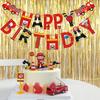Pre-Strung Fire Truck Happy Birthday Banner Firemen Birthday Party Bunting Banner Flag for Adults Firefighter Party Sign Supplies Fire Engine Rescue