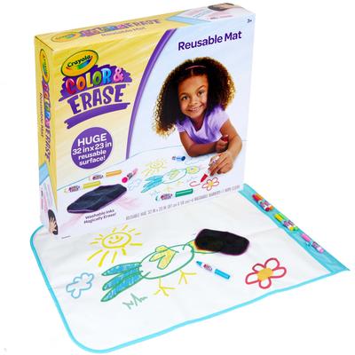 Crayola You Can Draw and Drawing Mat 61cm X 90cm Marker with 6 Colors 811150 Genuine Product Erase!