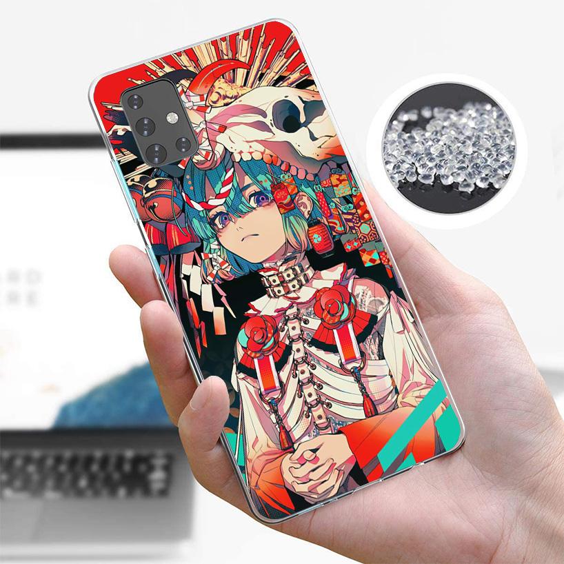 Japanese Style Anime Girl Cover Phone Case For Samsung Galaxy A12 A22 A32 A52 A72 A02S Phone Case Note 20 Ultra 10 S10 Plus A51