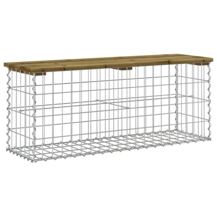 VidaXL Design Gabion Garden Bench 103x31.5x42cm Impregnated Pine Wood 834352