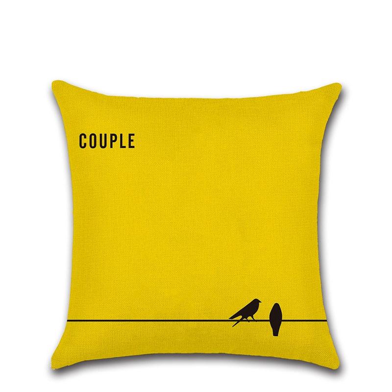 

Linen 45x45cm Soft Square Pillow Case Love Series Sofa Waist Throw Cover Cushion D
