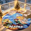 Custom Name Personalized Demon Slayer Print Round Rug, Versatile Home Decor Carpet, for Playroom, Apartment, Balcony, Entryway, Hallway Gift