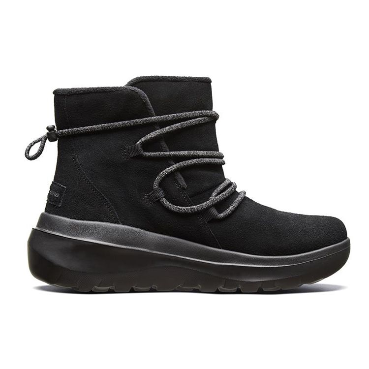 Skechers Skyhigh Ultra Durable Comfortable Round Toe Short Snow Boots Women boots Black 15547-BBK