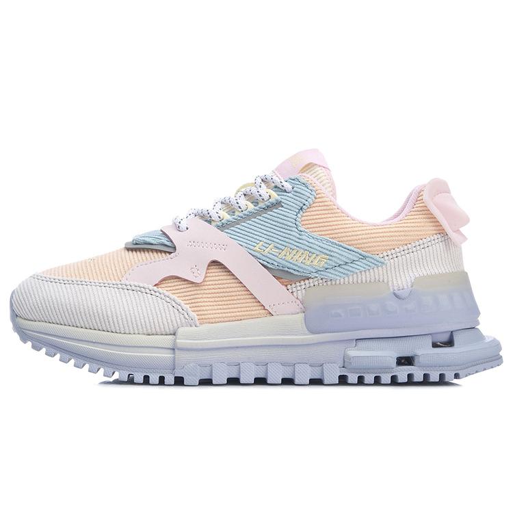 New LiNing 001 Artisan Ingenuity Low Top Running Shoes Women's Gray Orange Blue AGCR122-1
