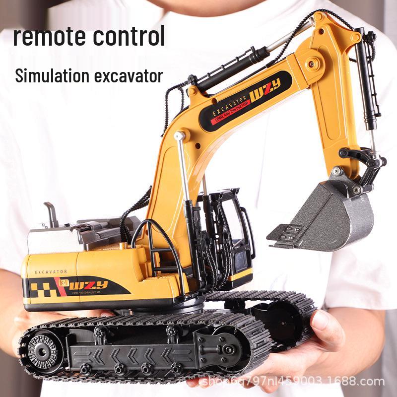 New Remote Control Alloy Excavator Toy for Kids Ages 3-8 - Engineering Vehicle Simulation