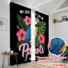 2pcs 2D Flat Printing Window Curtains Parrot Hibiscus Tropical Flower Polyester Without Electricity Festive Holiday Perfect for