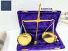 Brass Apothecary Balance Scale with Velvet Box: Vintage Style Decor