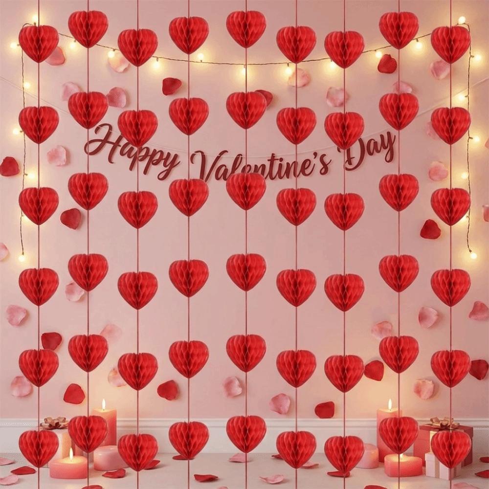 Stereoscopic Hanging Love Streamer Romantic Love Heart Hanging Curtain  Anniversary