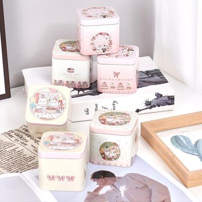 Krabička na cukroví Kreslený Vzor Medvěda Králíka Dobré Těsnění Vintage Dárkové Přenosné Velikonoční Plechovky na Sušenky pro Svátek