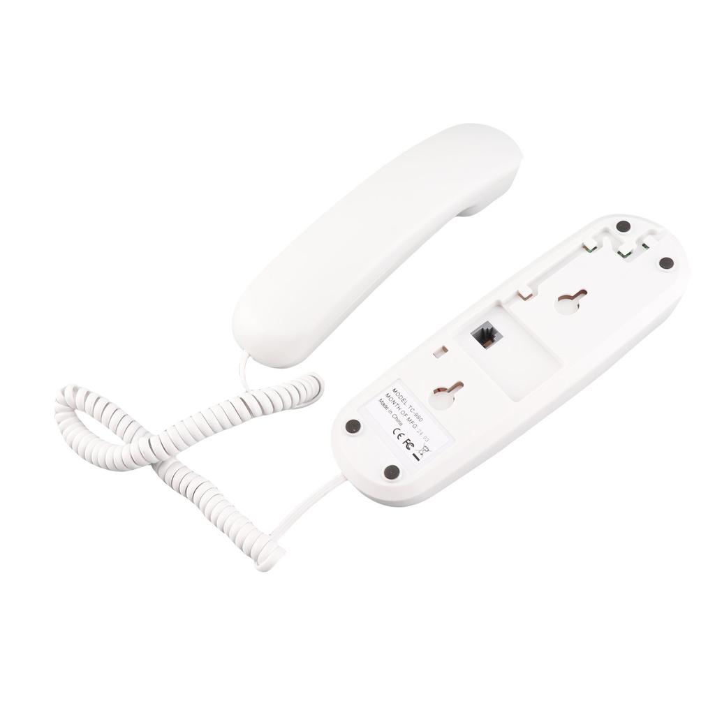 Corded Phone Support Pause Last Number Redial Wall Mountable Landline Telephone with Lighted Keys for Home Office White