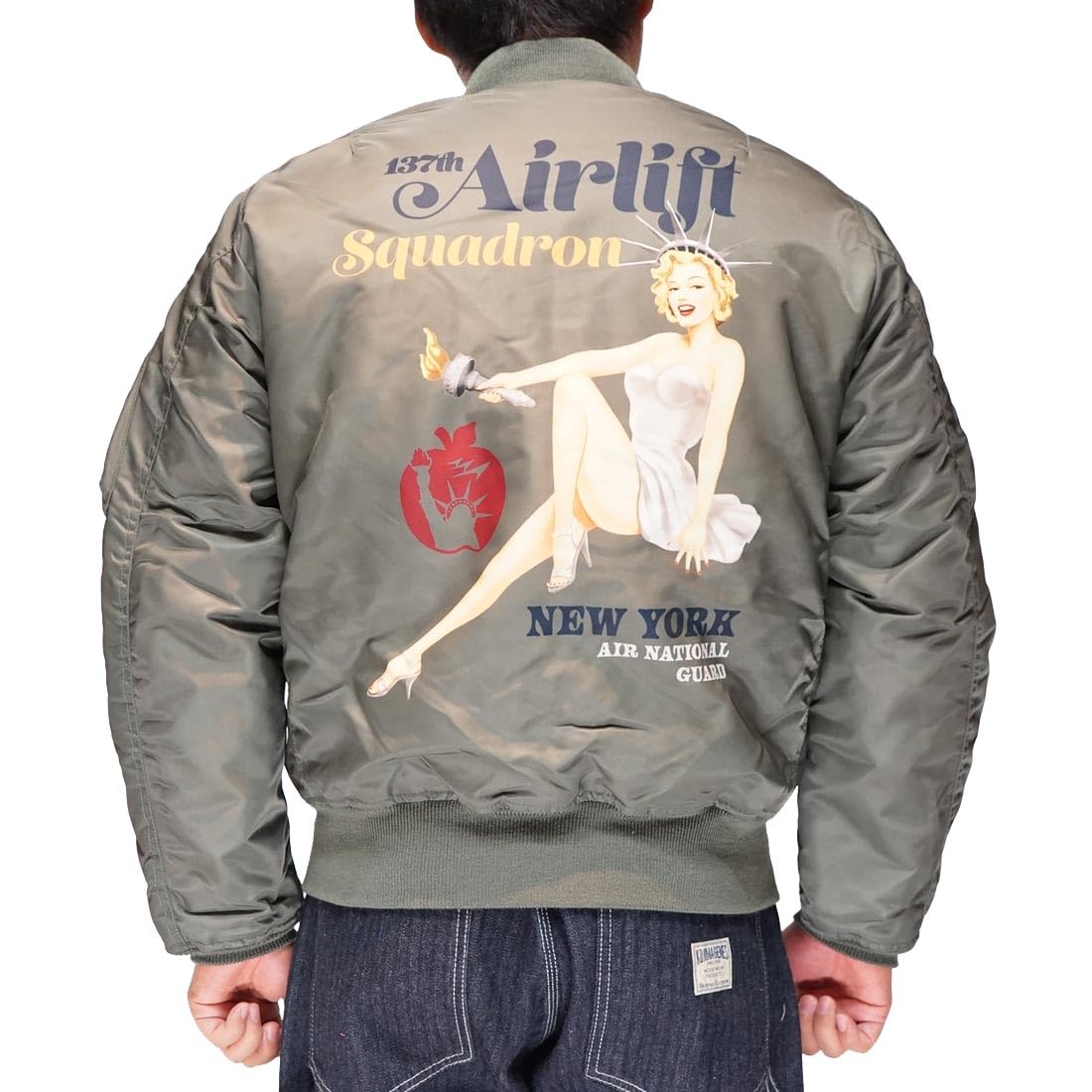 

AVIREX Reversible Girl Flight Size 401 Sage Men s MA-1 Pin-Up Jacket, 783-3252055, (M)