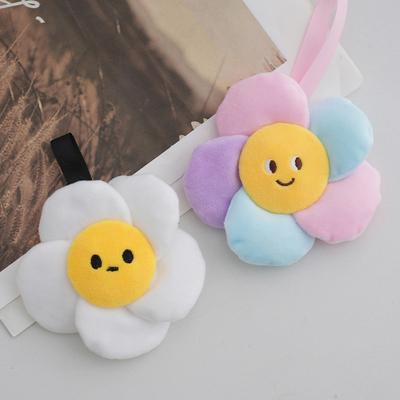 Chaveiros de carro de flor de sol de pelúcia, mulheres, senhoras, bolsa, pingente, chaveiro, acessórios, presente