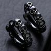 Kreative Totenkopf-Creolen Silber Gothic Ohrstecker Trendige Hip Hop Kreisohrringe Halloween