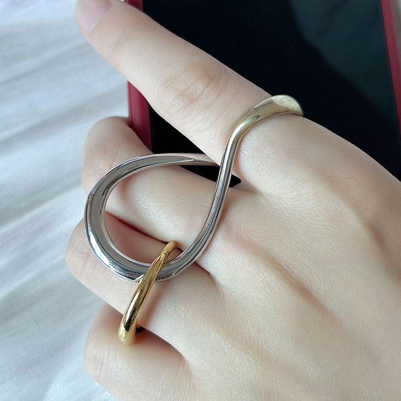 

2 шт. преувеличенные кольца Мебиуса для женщин, пары, винтажные панк-простые украшения для вечеринок, аксессуары, подарок 18mm золотой