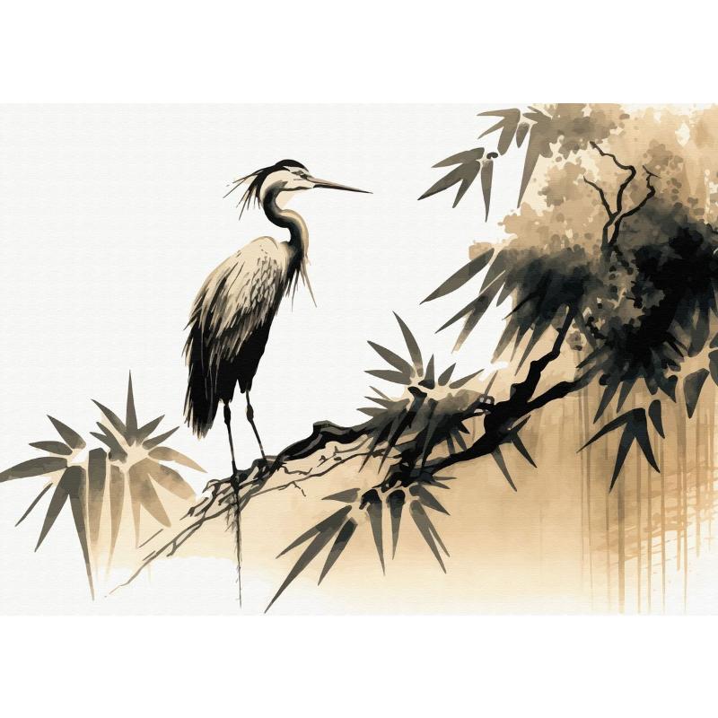 Chinesische Landschaft Paar Vögel Wald Berg Fluss Koi Karpfen Fisch Kunst Poster Drucke Leinwand Malerei Wandkunst Bild Heimdekor