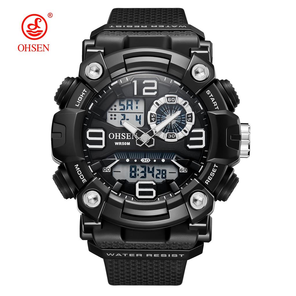 Dual Display Men Watches Waterproof Sports Watch Military Man Alarm Stopwatch Quartz Wristwatch Male Digital Clock