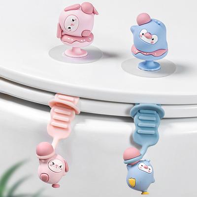 1/2KS Kreslený zvedač víka toalety Zvířecí tvar Náramek na kryt toalety Sanitární Vyhněte se dotyku kliky toalety Koupelnové doplňky