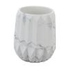 Makeup Brush Holder Durable Glossy Resin Large Capacity Modern Design Marble Vein Makeup Brush Organizer