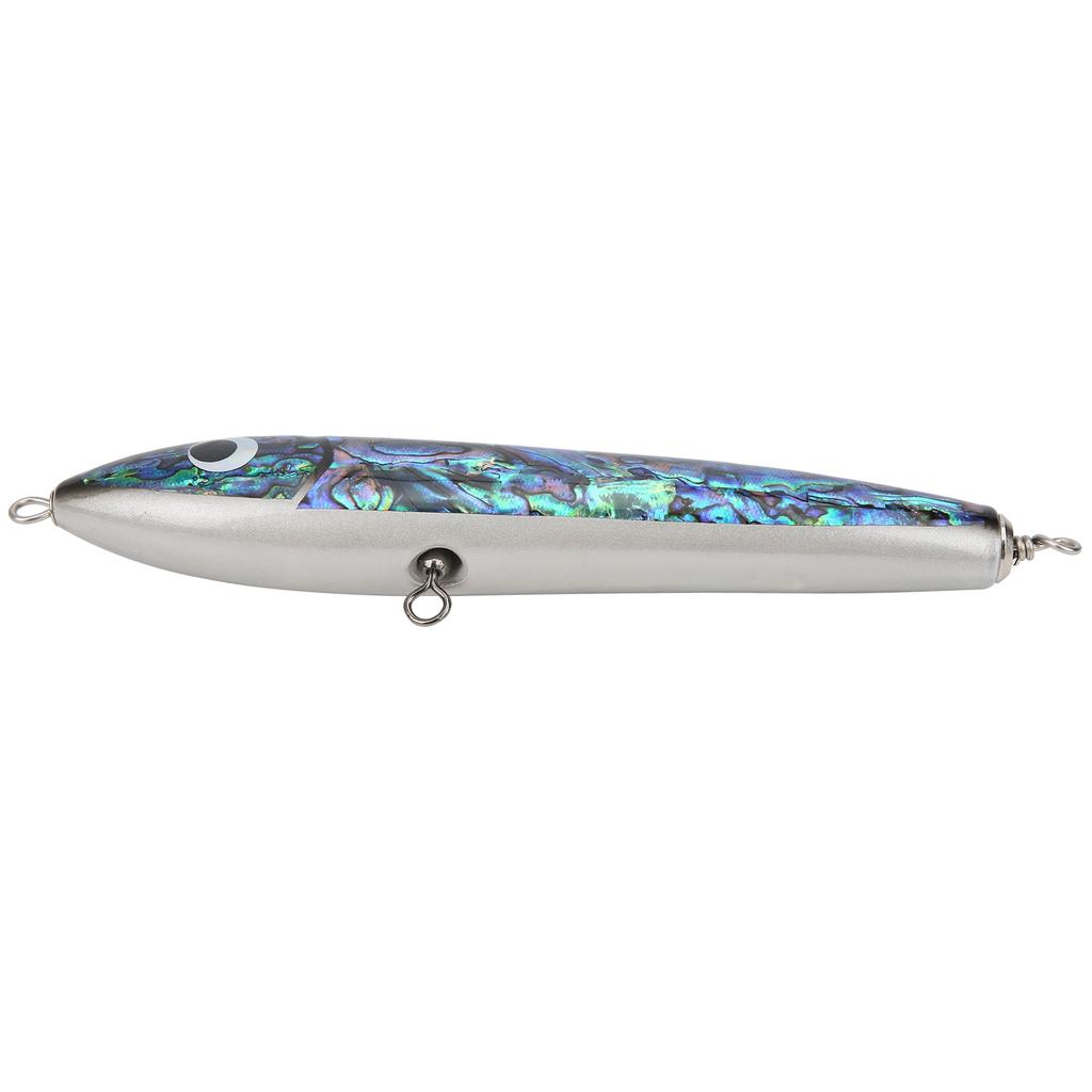 Fish Lure Abalone Shell Fishing Bait Wooden Crankbait for Tuna Grouper Billbirds Sea Bream 23x3.5cm